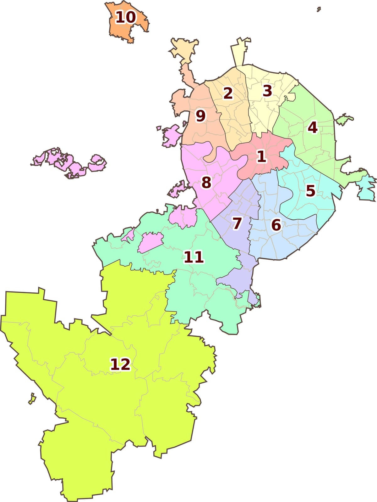 Moskva γειτονιά χάρτης