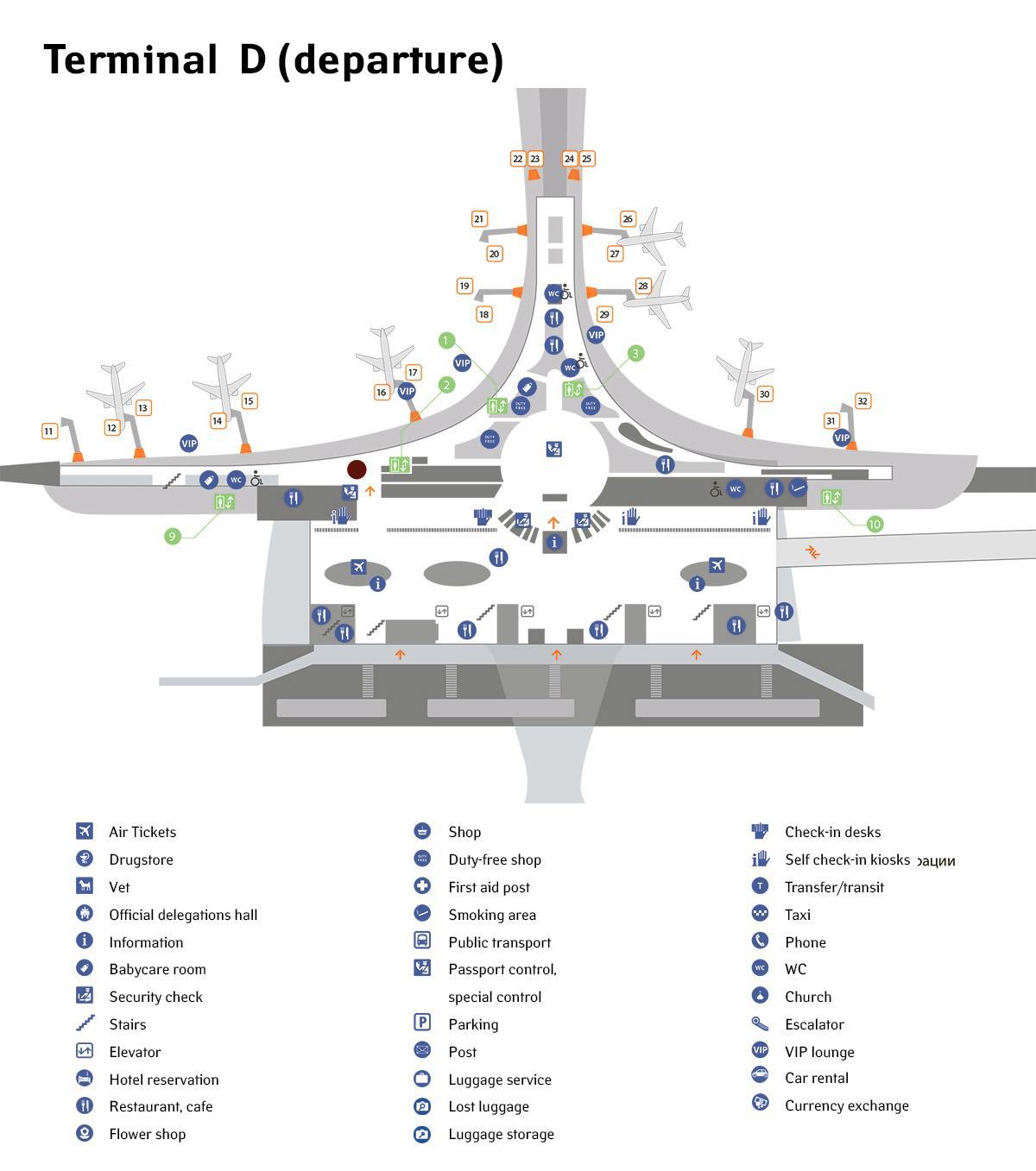 Το αεροδρόμιο Sheremetyevo χάρτης terminal d