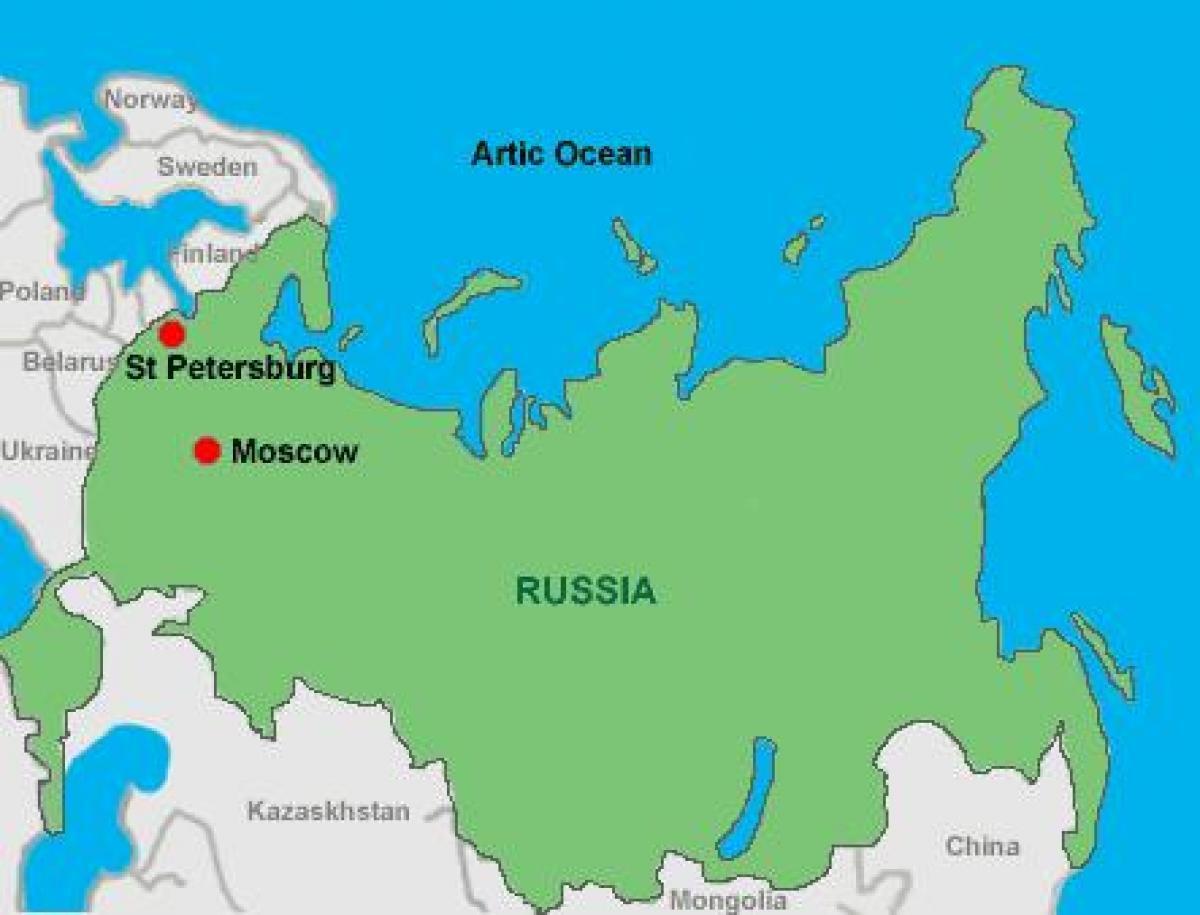 Μόσχα και την αγία Πετρούπολη εμφάνιση χάρτη