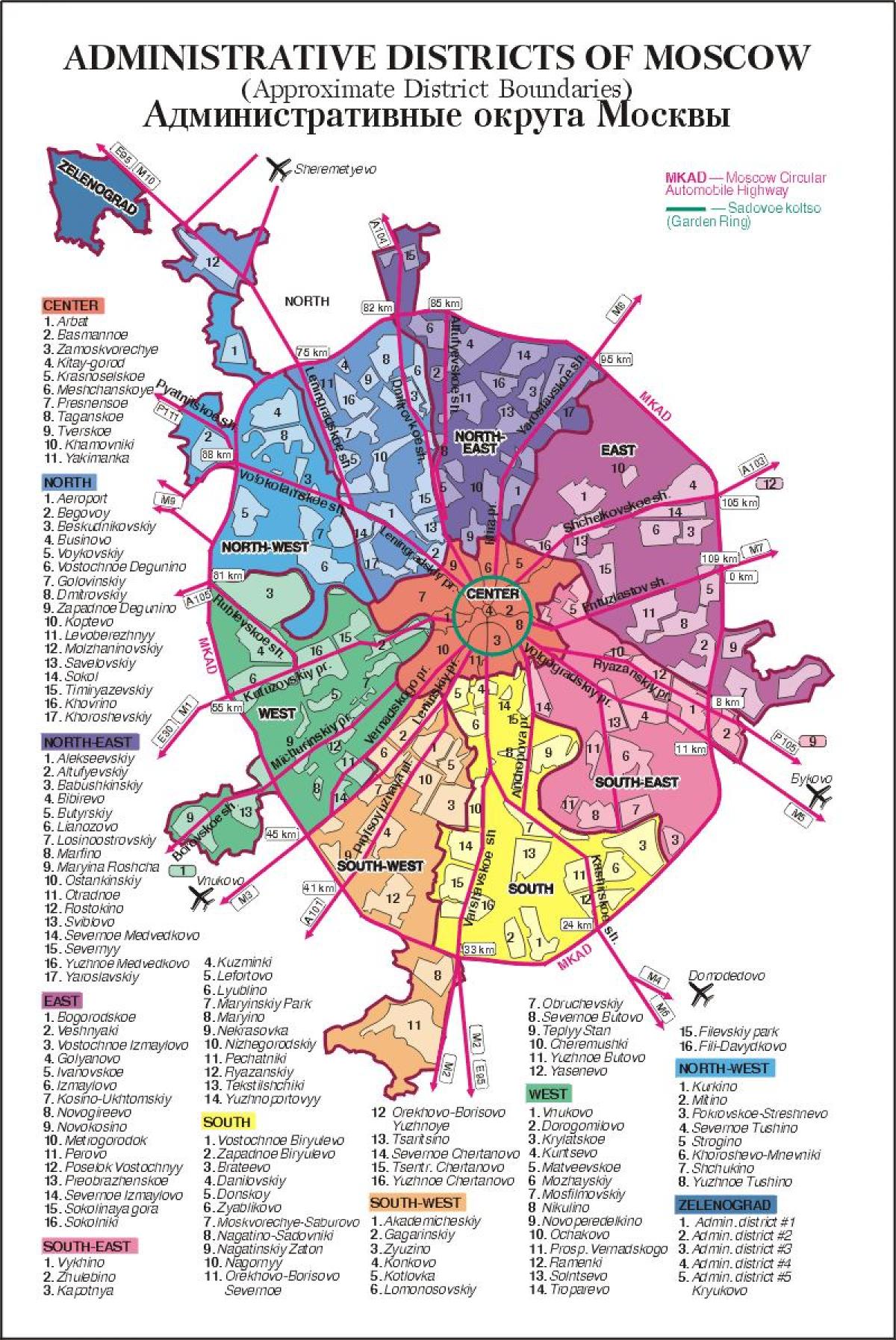 χάρτης της Μόσχας διαμέρισμα