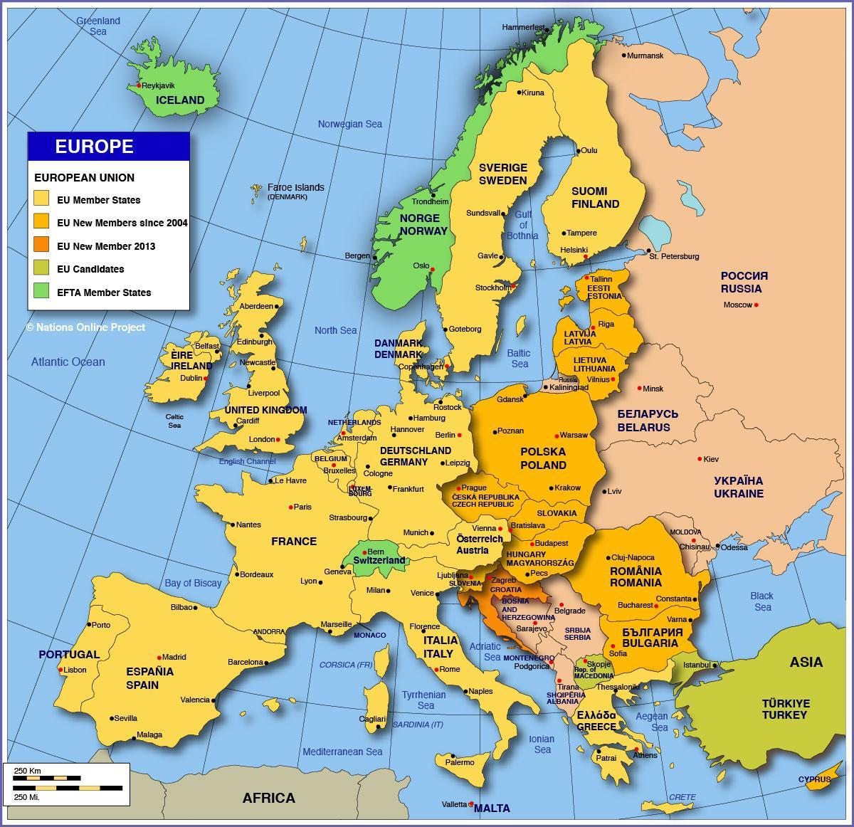 Μόσχα στο χάρτη της ευρώπης