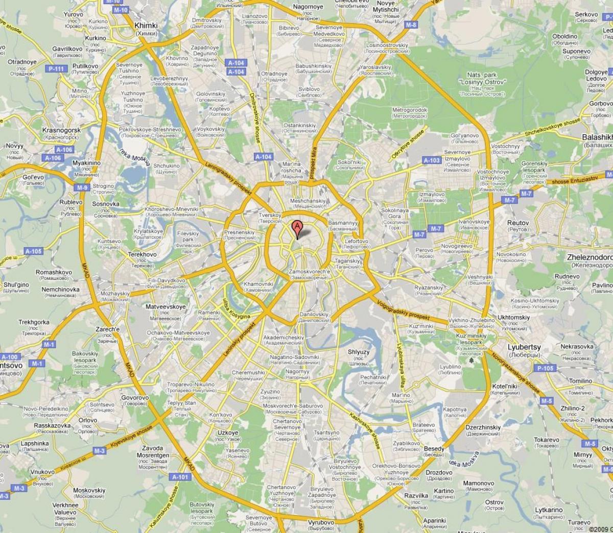 Moskva προάστιο χάρτης