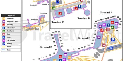 Sheremetyevo χάρτη των τερματικών σταθμών