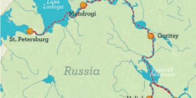 Χάρτης της αγίας Πετρούπολης στη Μόσχα κρουαζιέρα