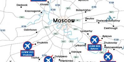 Χάρτης της Μόσχας αεροδρόμια